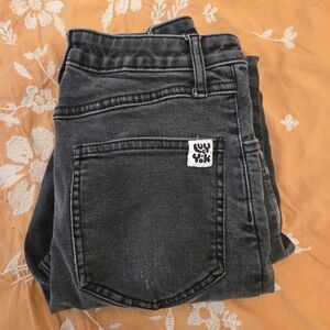 Lucy & Yak Soho / Skinny High Rise Denim Jeans, Washed Black / UK 8 / US 26